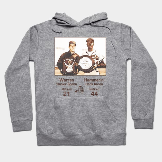 Hammerin' Hank Aaron • Warren Hooks Spahn Hoodie by The MKE Rhine Maiden